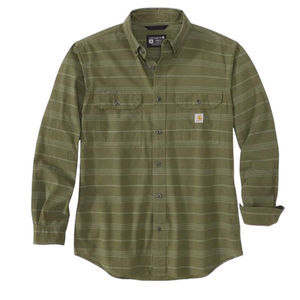 Carhartt Baja Flannel Shirt Green Striped Gorpcore Cottagecore Size XL